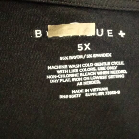 ❄️2/$5❄️[B7] NWOT Black Cold Shoulder Bodysuit, Size 5X - Picture 6 of 6